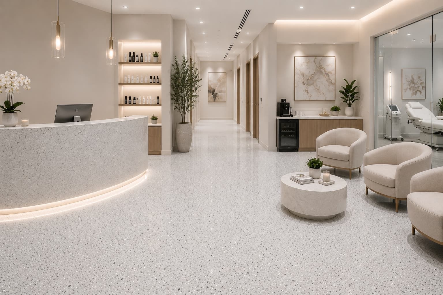 Piso epóxico en espacio comercial